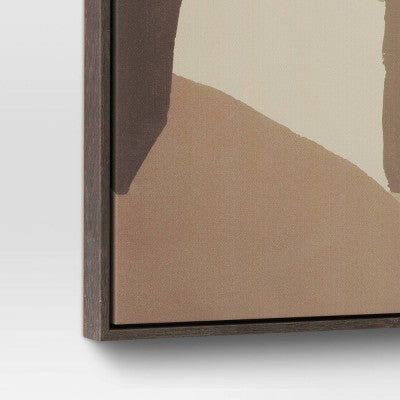  30" X 24" Abstract Framed Canvas Tan - Threshold™
