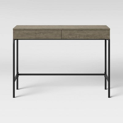  Loring Wood Writing Desk With Drawers And Charging Station - Threshold™