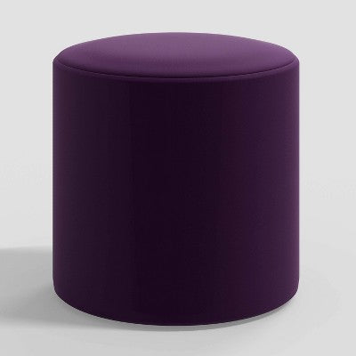  Round Thalia Ottoman In Velvet - Skyline Furniture
