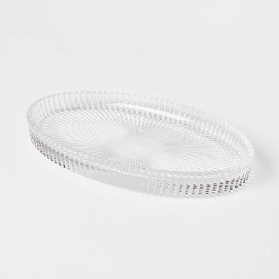  Ribbed Glass Vanity Tray Clear - Threshold™