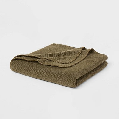  60"x80" Ribbed Faux Wool Bed Throw Blanket - Threshold™