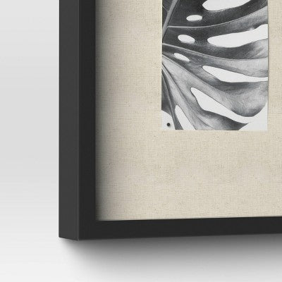  11"x14" Shadow Box Frame Black - Threshold™: Modern Wall-Mounted MDF Display Case, Sawtooth Back