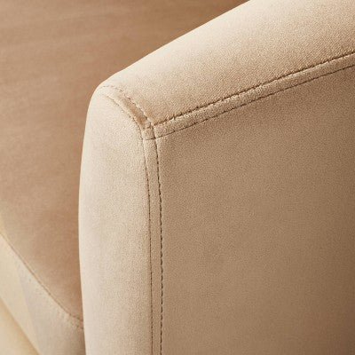  Vernon Upholstered Barrel Swivel Chair Light Brown Velvet - Threshold™ Designed With Studio McGee