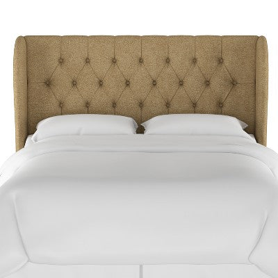  Tufted Woven Upholstered Wingback Headboard - Skyline Furniture