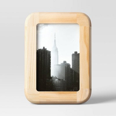  Rounded Rectangle Wood Table Frame Natural - Threshold™