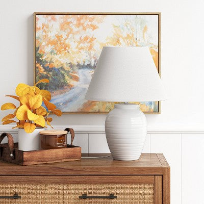  Turned Ceramic Table Lamp White - Threshold™