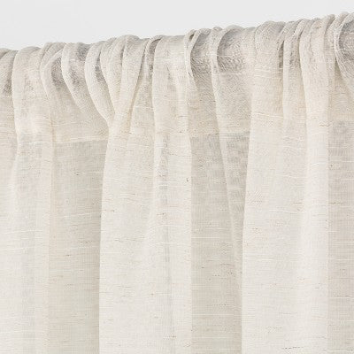  1pc 54"x84" Sheer Linen Window Curtain Panel Natural Linen - Threshold™