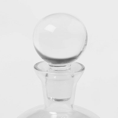  Liquor Glass Decanter With Stopper Clear - Threshold™: Wine Decanter, Dishwasher-Safe, Cadmium-Free, 24oz Capacity