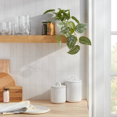  Artisan Tile Wallpaper White - Threshold™: Self-Adhesive Vinyl, Removable, Blue Textile Design, 27.5 Sq Ft Coverage