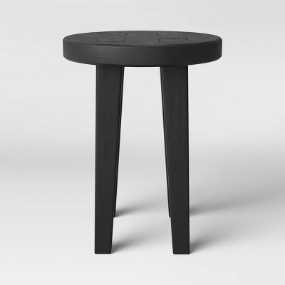  Woodland Carved Wood Accent Table - Black - Threshold