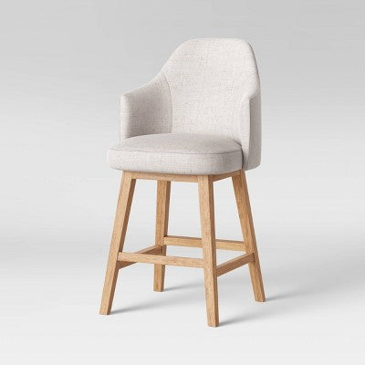  Kinston Swivel Curved Back Upholstered Counter Height Barstool - Threshold™