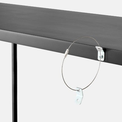  Metal And Rush Weave Top Console Table Black - Threshold™ Designed With Studio McGee: Mahogany Frame, Square Entryway Table
