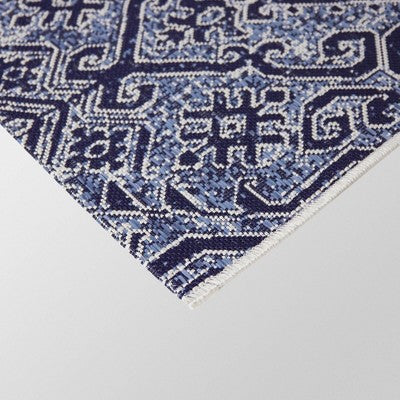  9'2"x12' Paisley Outdoor Rug Blue - Threshold™: Weather-Resistant Traditional Area, Woven Polypropylene