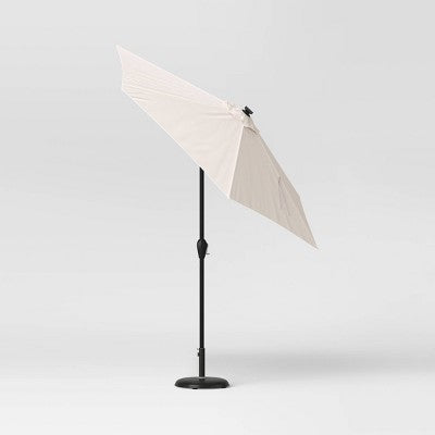  8' Round Solid Solar Outdoor Patio Market Umbrella With Black Pole - Threshold™
