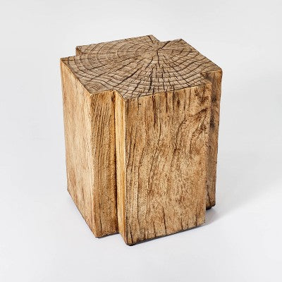  Indoor/Outdoor Faux Concrete Stump Accent Table Brown - Threshold™ Designed With Studio McGee