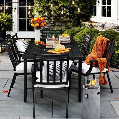  Fairmont Rectangle Steel Patio Dining Table, Outdoor Furniture - Black - Threshold™