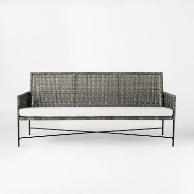  Wicker & Metal X Frame Patio Sofa - Gray - Threshold™ Designed With Studio McGee