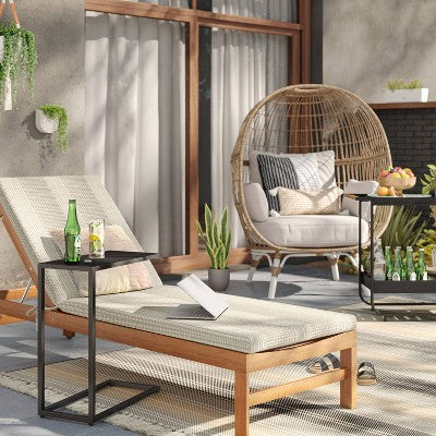  7'x10' Striped Tapestry Rectangular Woven Outdoor Area Rug Gray - Threshold™