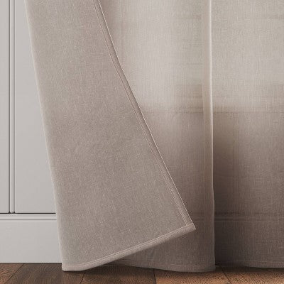  Light Filtering Textural Sheer Curtain Panel Brown - Threshold™
