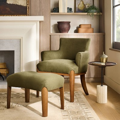  Wood Leg Ottoman Green - Threshold™ Designed With Studio McGee