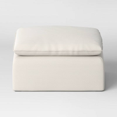  Haven French Seam Modular Sectional Sofa Cream (Ottoman Piece) - Threshold™