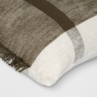  Oversized Textured Woven Cotton Striped Lumbar Throw Pillow - Threshold™