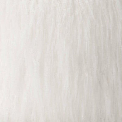  Holley Mongolian Fur/Wood Ottoman Cream - Threshold™: Padded, No Assembly, Plywood Frame