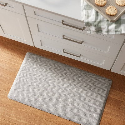  20" X 36" Herringbone Comfort Mat Light Gray - Threshold™