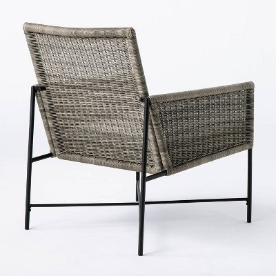  2pc Wicker & Metal X-Frame Outdoor Patio Chairs, Club Chairs Gray - Threshold™ Designed With Studio McGee