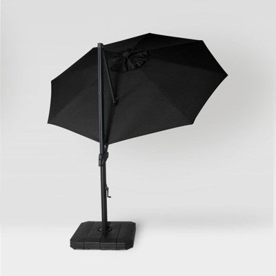  11' Round Offset Outdoor Patio Cantilever Umbrella With Black Pole - Threshold™