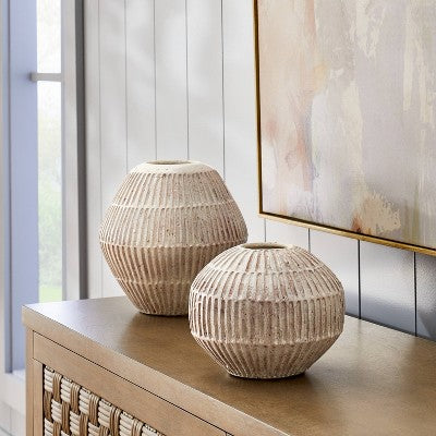  Small Carved Cream Vase - Threshold™ Designed With Studio McGee