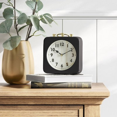  5" Square Alarm Clock Black - Threshold™
