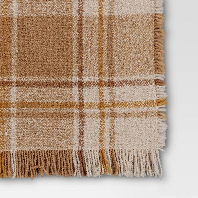  Raised Striped Boucle Plaid Throw Blanket - Threshold™
