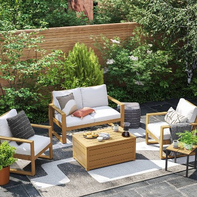  Esker Recycled Resin Outdoor Patio Loveseat Brown - Threshold™