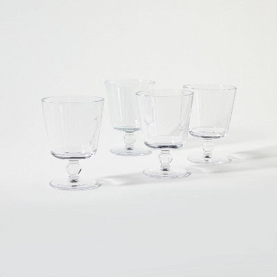  4pc Glass Drinkware Set Clear - Threshold™ Designed With Studio McGee: Wine Goblet Glasses, Dishwasher-Safe, Lead-Free