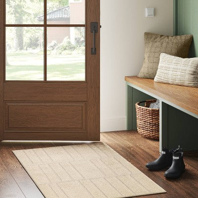  2'6"x3'8" Washable Uneven Blocks Accent Rug - Threshold™
