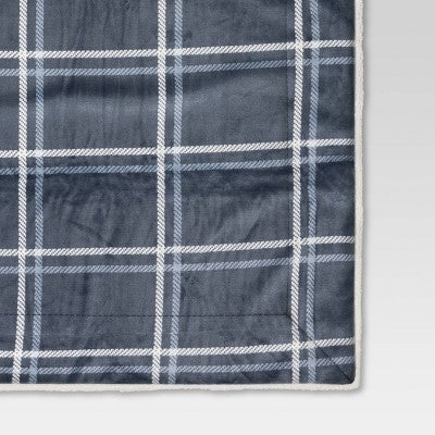  Printed Plush Throw With Faux Shearling Reverse - Threshold™