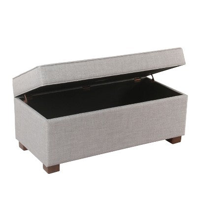  Shelton Tufted Top Storage Ottoman - Gray - Threshold™: Upholstered Rectangular Furniture With Lid