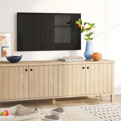  Livingstone Planked TV Stand For TVs Up To 69" Natural - Threshold™