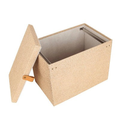  Woven File Box Taupe - Threshold™: Office Desk Organizer, Supplies Holder, , 11.5" H X 14" D X 9" W
