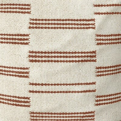  Palmette Wool Kilim Style Pouf With Removable Fill Cream With Rust Stripe - Threshold™