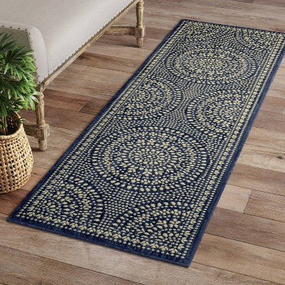  Butterfield Woven Novelty Area Rug Navy - Threshold