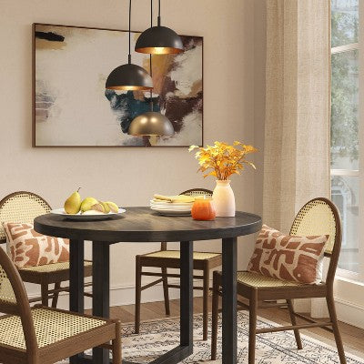  12" X 25" X 22.5" Ceiling Light Black/Gold - Threshold™