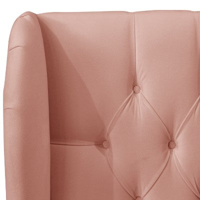  Tufted Velvet Upholstered Wingback Bed - Skyline Furniture