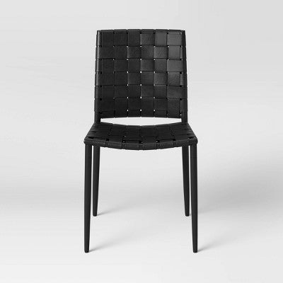  Wellfleet Woven Leather Metal Base Dining Chair - Threshold™