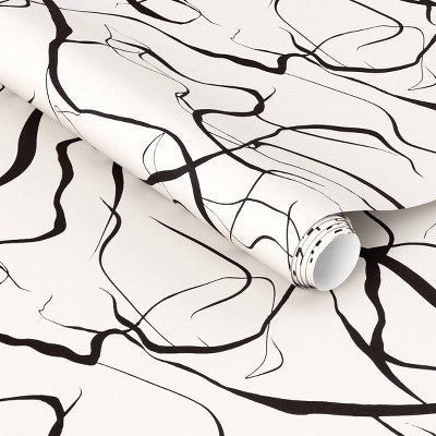  Gestural Lines Dark Brown Wallpaper - Threshold™