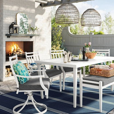  Fairmont Rectangle Patio Dining Set - Charcoal - Threshold™
