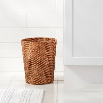  Rattan Wastebasket Light Brown - Threshold™