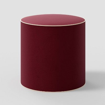  Contrast Welt Drum Ottoman In Velvet - Threshold™