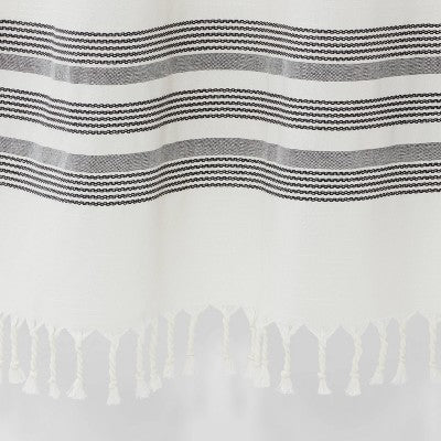  Striped Fringe Shower Curtain Off-White - Threshold™